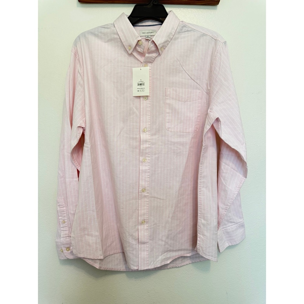 Men's cotton long sleeve button up dress shirt size XL office formal casual
